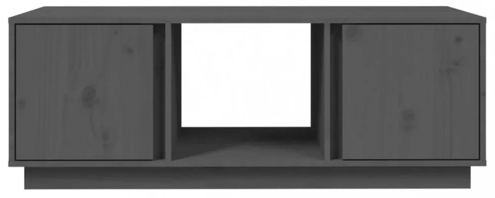 szürke tömör fenyőfa dohányzóasztal 110x50x40 cm