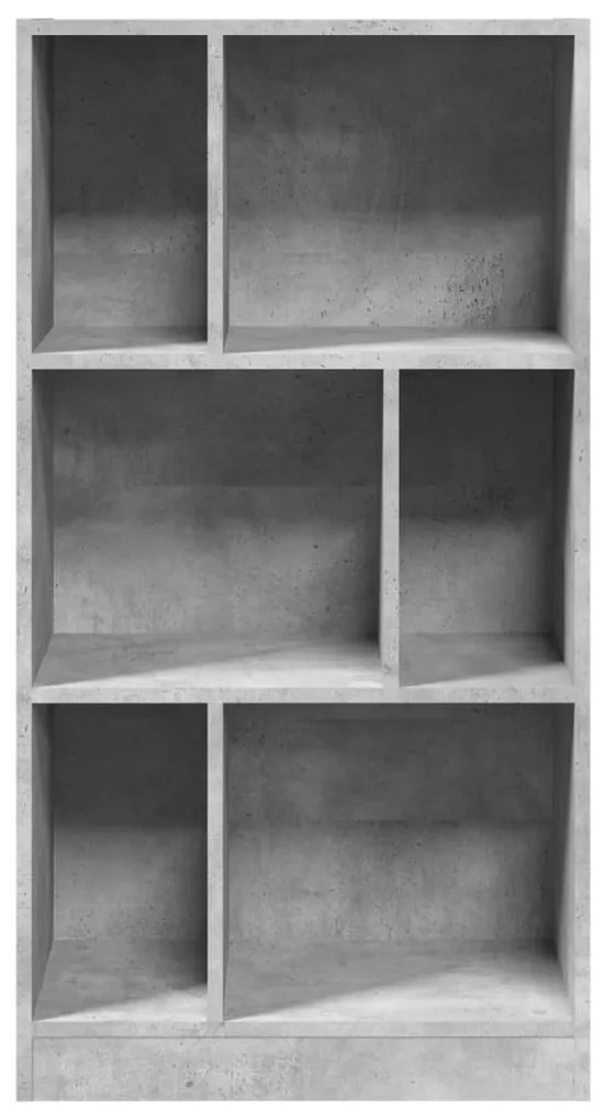 betonszürke szerelt fa könyvespolc 57 x 28,5 x 107,5 cm