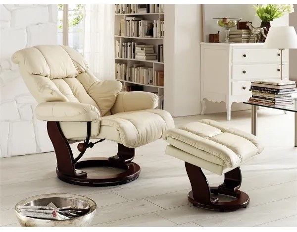 Állítható fotel HABI krémszínű/dió