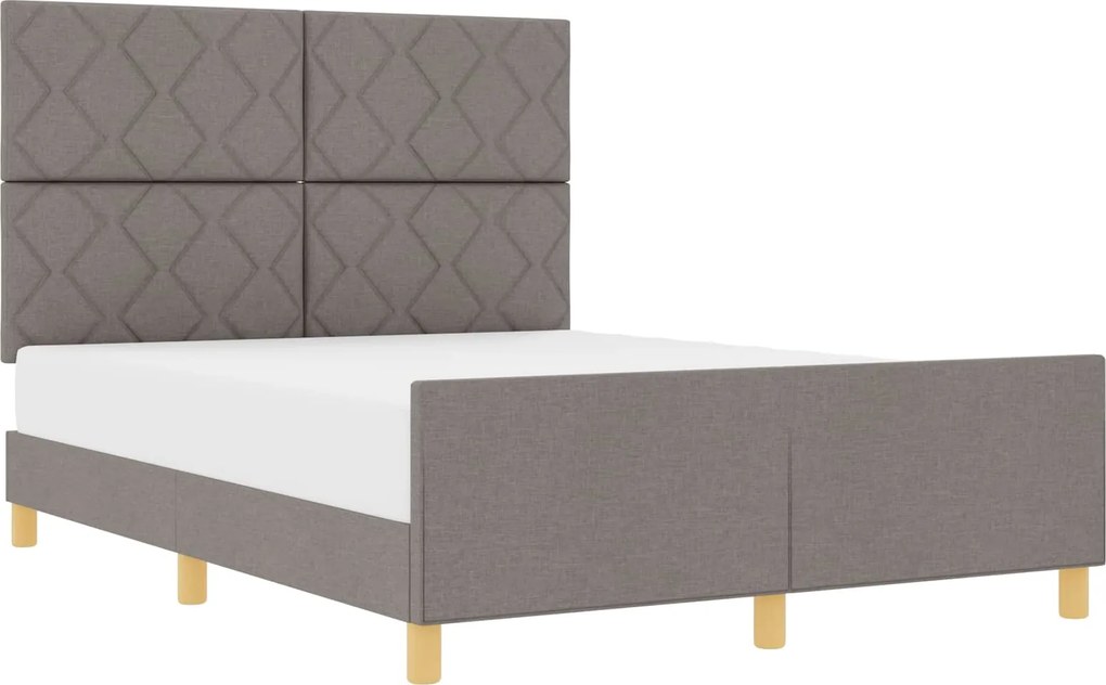 vidaXL Ágykeret fejtámlával Tópszínű 160 x 200 cm szövet