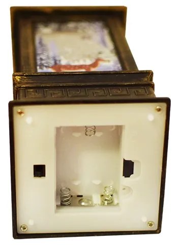 Karácsonyi mintás LED lámpás Szarvas Képpel - 19 cm Bambi l10985