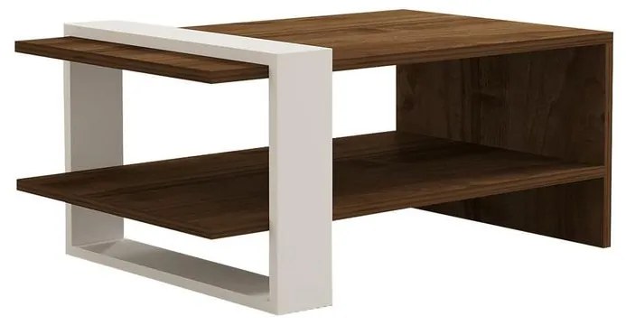 Dohányzóasztal Gaye - Walnut, White