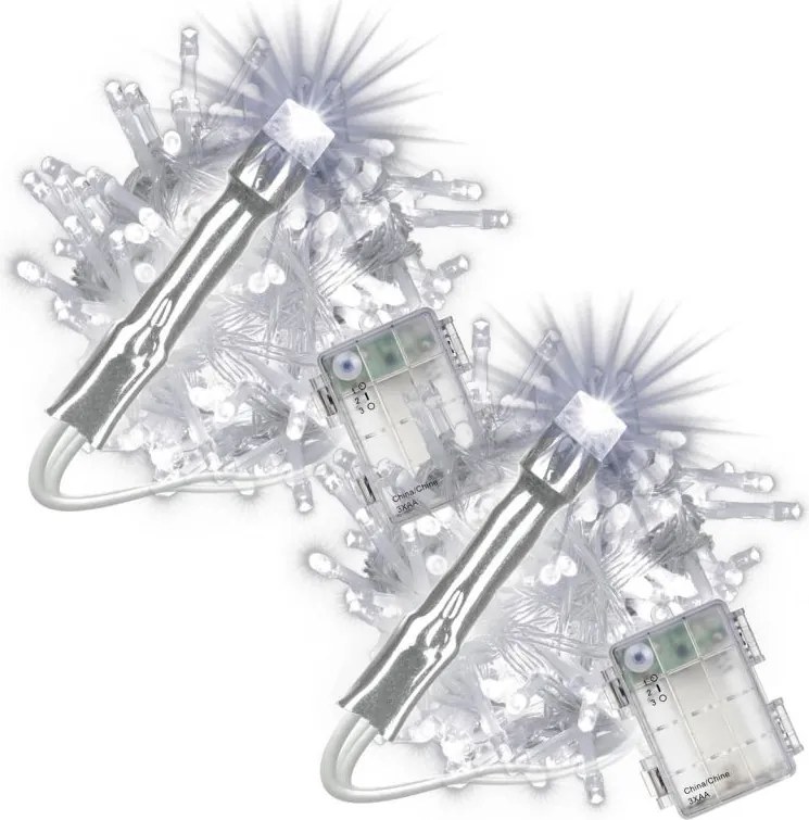 Karácsonyi LED-lánc készlet időzítővel 100 LED hideg fehér