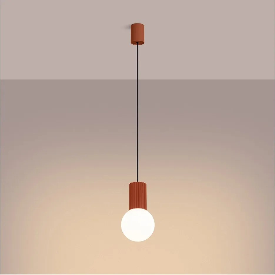 Narancssárga függőlámpa üveg búrával ø 12 cm Orbital – Sollux