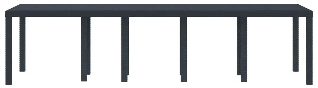 Kertasztal Antracit 300x100x73 cm Poli Rattan