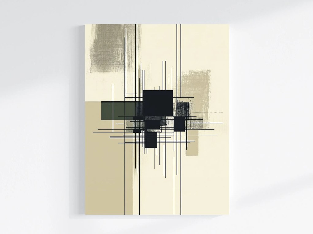 Poszter Absztrakt Bauhaus Mid-century Modern Vonal 60x80