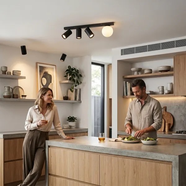 Brilagi - SELE BALL spotlámpa 3xGU10/30W/230V + 1xG9/10W fekete