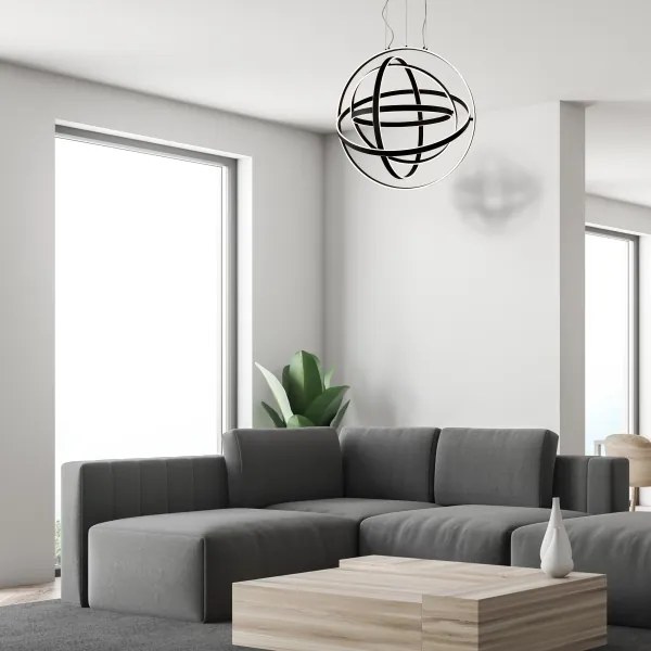 LED Csillár zsinóron COPERNICUS 1xLED/260W/230V fekete