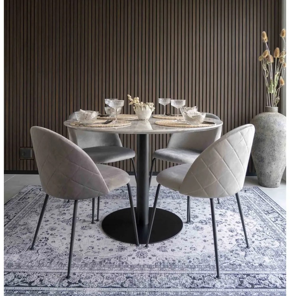 Világosszürke bársony étkezőszék szett 2 db-os Geneve – House Nordic
