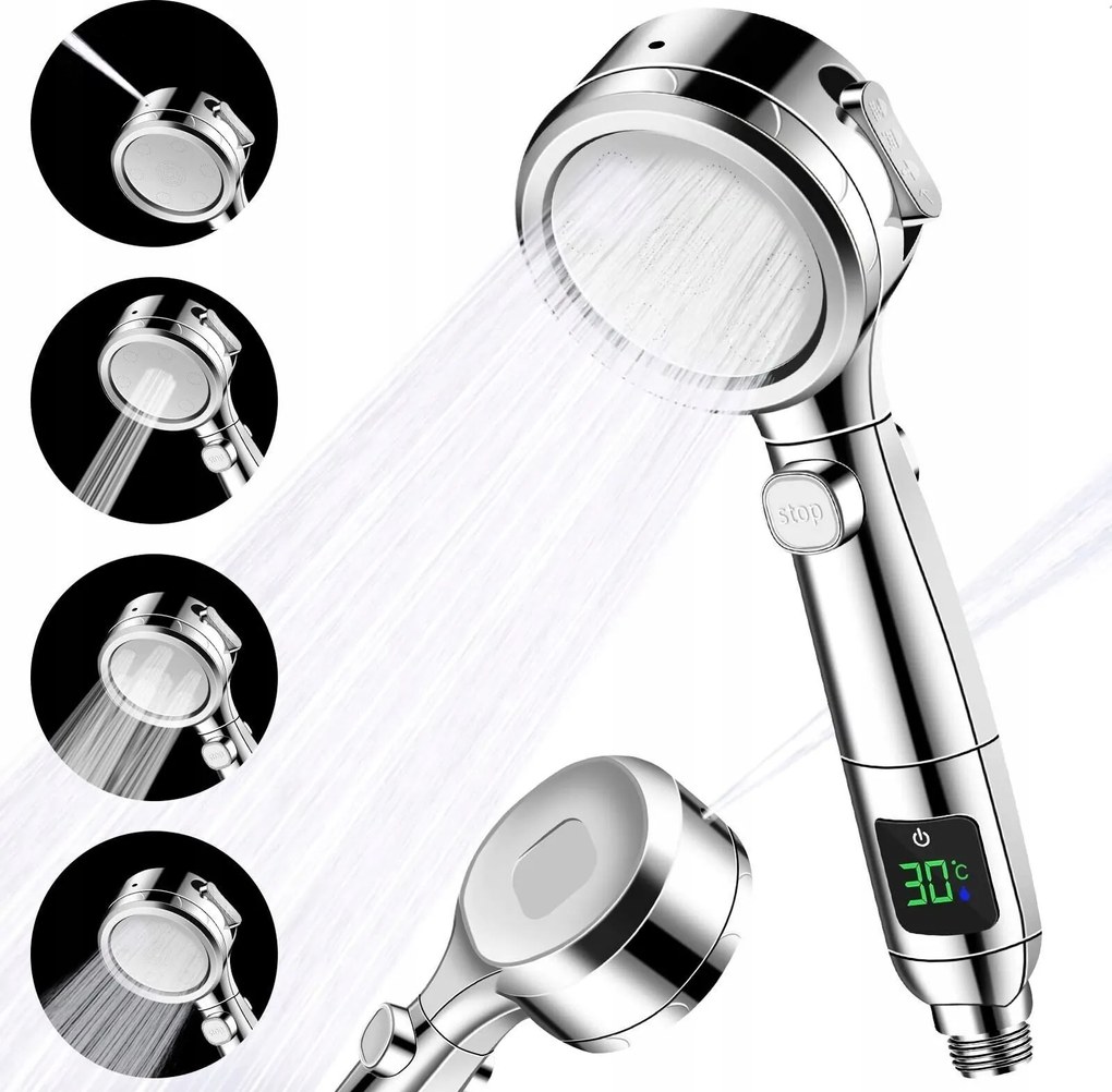Zuhanyfej Zuhany Led Hőmérséklet Kijelző Hőmérséklet Kijelzővel