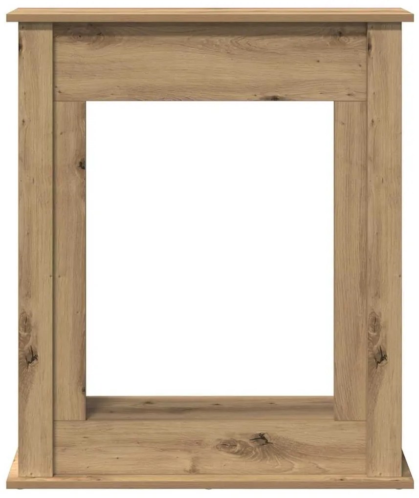 kézműves tölgy színű szerelt fa kandallóburkolat 75x20x87,5 cm