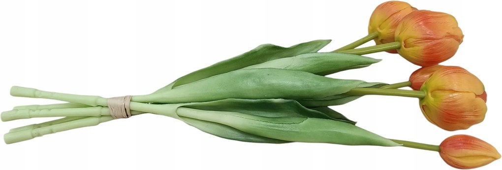 5 db-os narancs tulipán csokor 39 cm CX0213