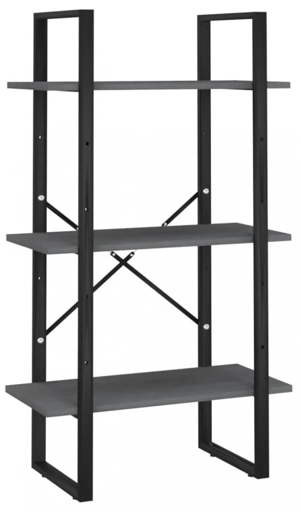 szürke tömör fenyőfa tárolópolc 60 x 30 x 105 cm