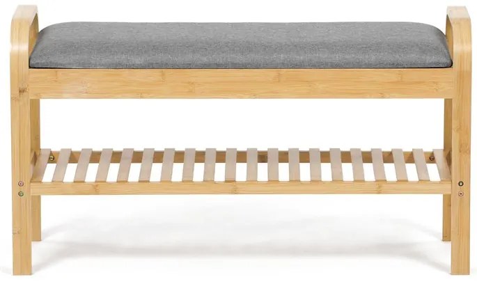 Natúr Bambusz Cipős, Szürke Betétekkel. DR-N1016 GREY2