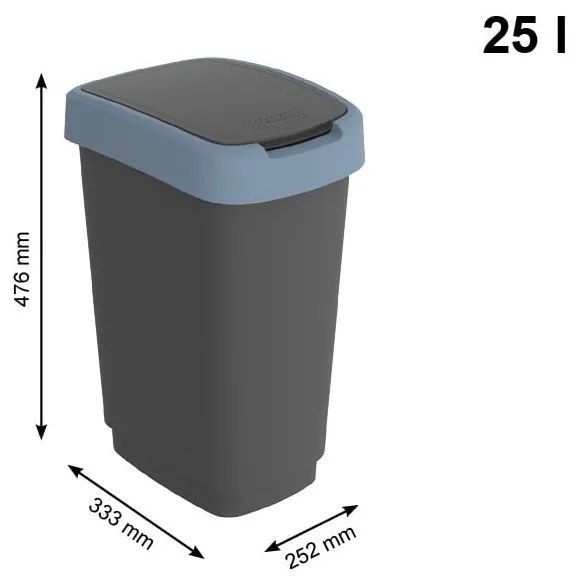Szemetes újrahasznosított műanyagból 25 l Twist - Rotho