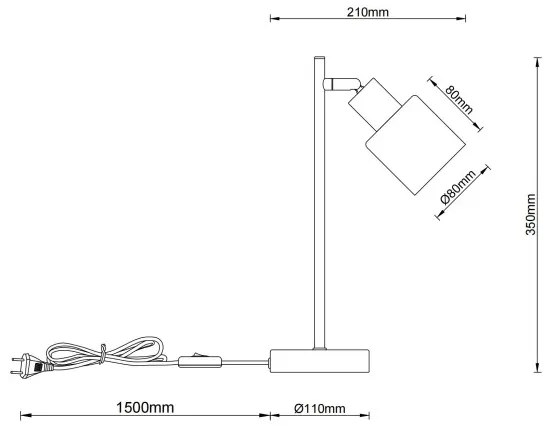 Globo 54114-1T - Asztali lámpa TRENT 1xE14/25W/230V