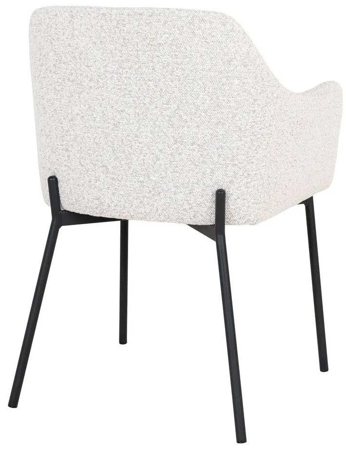 Fehér kárpitozott karfás étkezőfotel Melilla – House Nordic