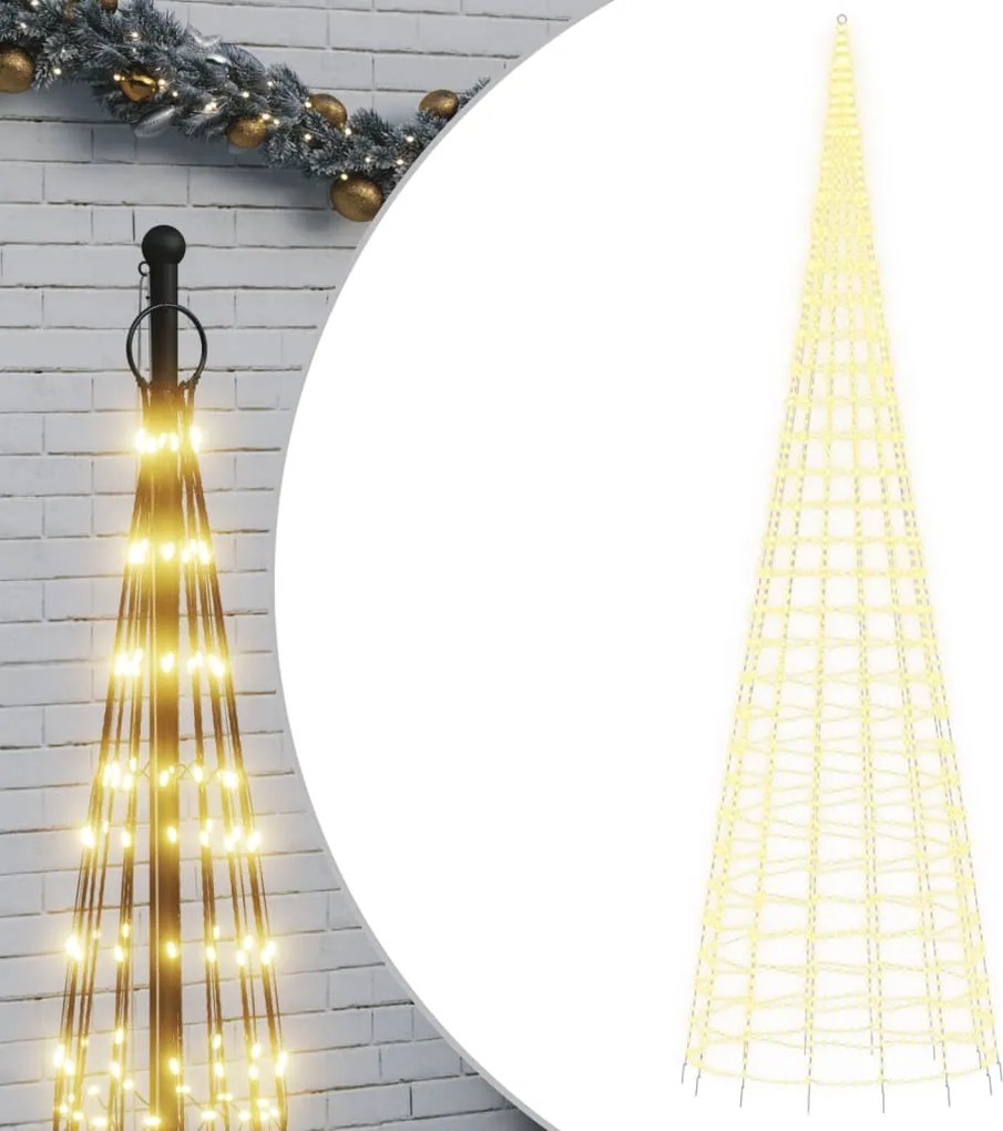 vidaXL meleg fehér LED karácsonyfa zászlórúdra 3000 LED 800 cm