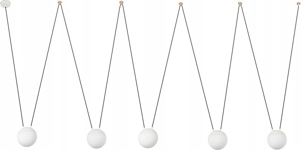 Faro Mine Glass Space fehér függeszték 5xE27, opálüveg, változtatható foglalat