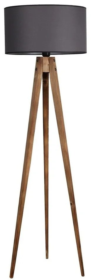 Fekete-barna állólámpa textil búrával (magasság 153 cm) Tripod – Opviq lights