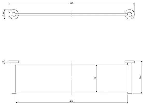 OMNIRES MP60930CR - Fali polc MODERN PROJECT fényezett króm