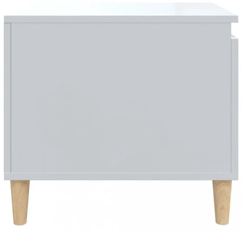 magasfényű fehér szerelt fa dohányzóasztal 100 x 50 x 45 cm