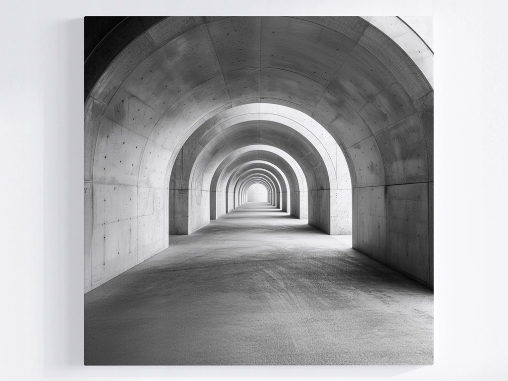 Vászonkép Canvas Építészet Város Alagút Folyosó Beton 40x40