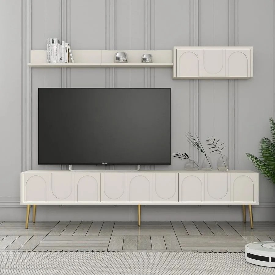 TV szekrény Lyon 2 - Krém, Arany