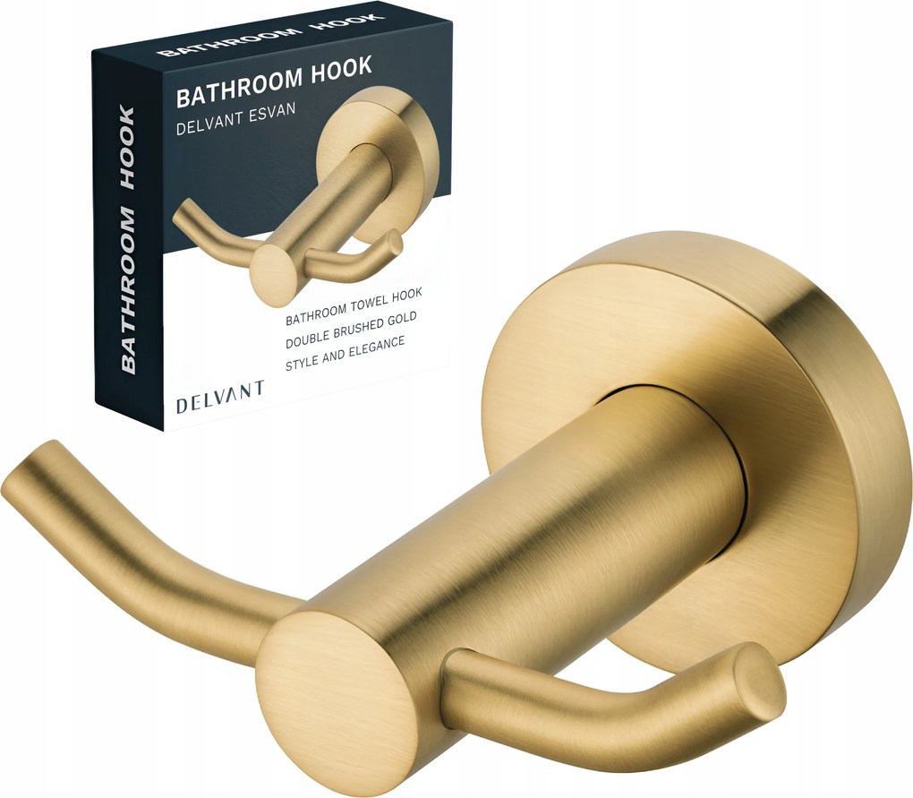 Törölközőtartó Fürdőszobai Akasztó Fali Tartó Delvant Esvan Arany