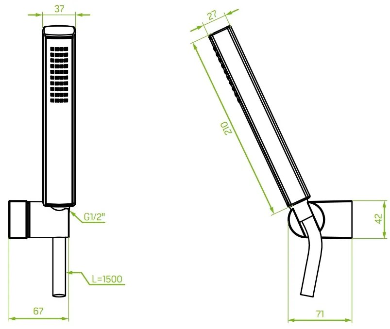 Laveo Pola, pont kézizuhany készlet, 1 funkciós, rózsaszín arany, LAV-NAP_80AD