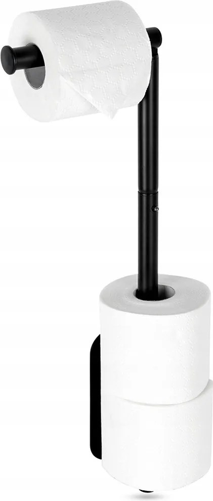 Acél Wc-papír Tartó Álló Fekete Fürdőszobai 46,5CM