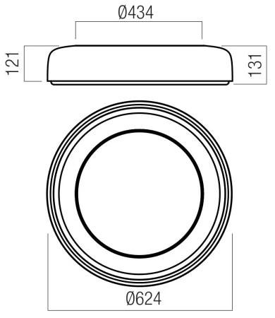 Redo 01-3724 - LED mennyezeti lámpa DIP LED/40W/230V fekete