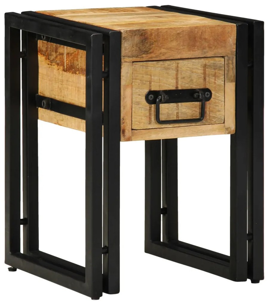 Kisasztal 30 x 30 x 40 cm Tömör mangófából és fémből készült