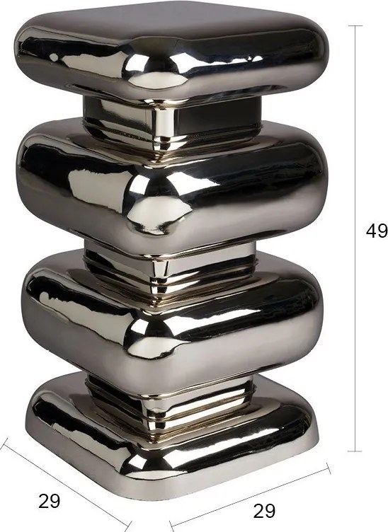 Fém tárolóasztal 29x29 cm Stubby – Dutchbone