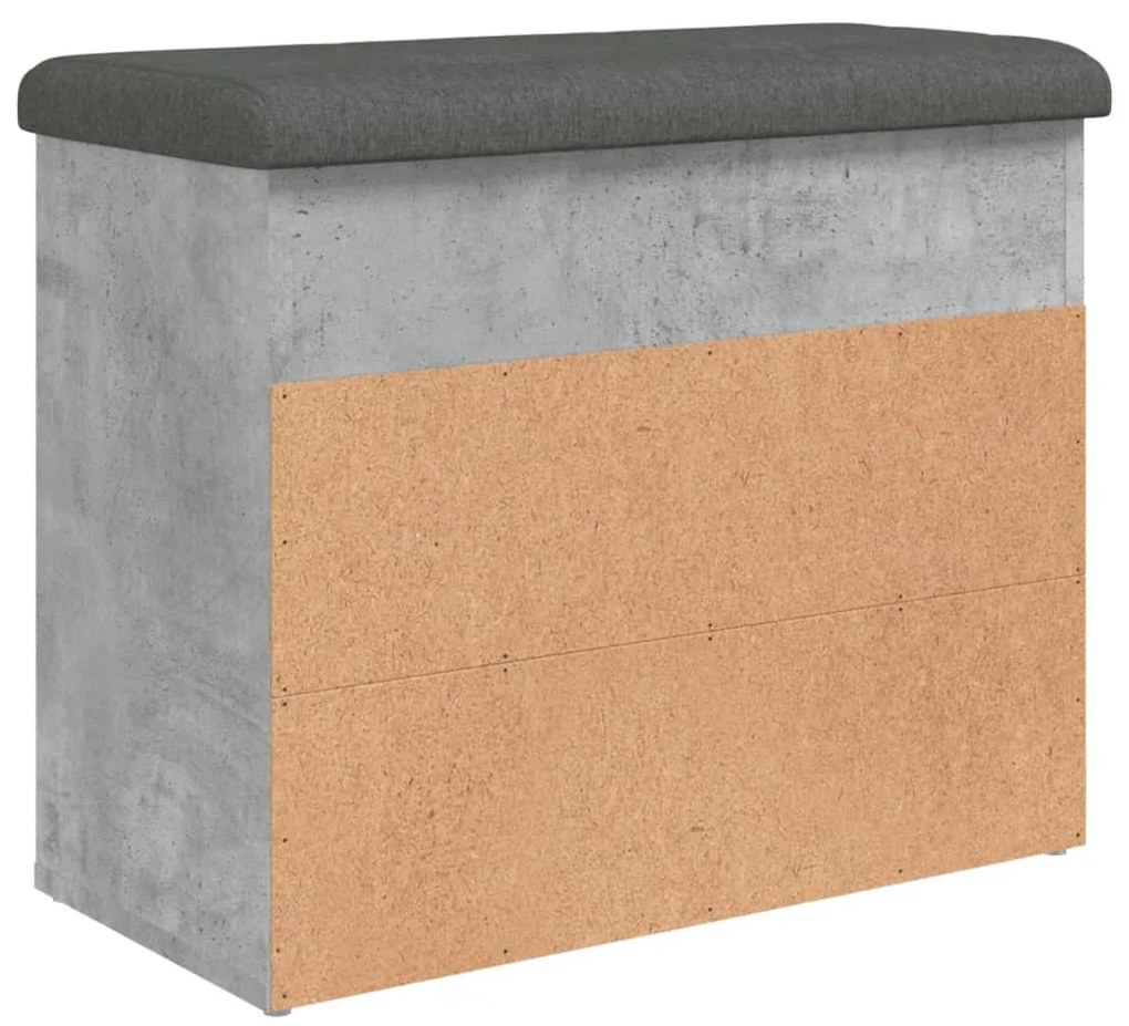 betonszürke szerelt fa cipőtároló pad 62 x 32 x 50 cm