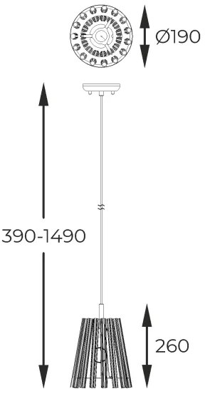 Zuma Line P0547-01H-F9AC - Csillár zsinóron BACH 1xE14/40W/230V arany
