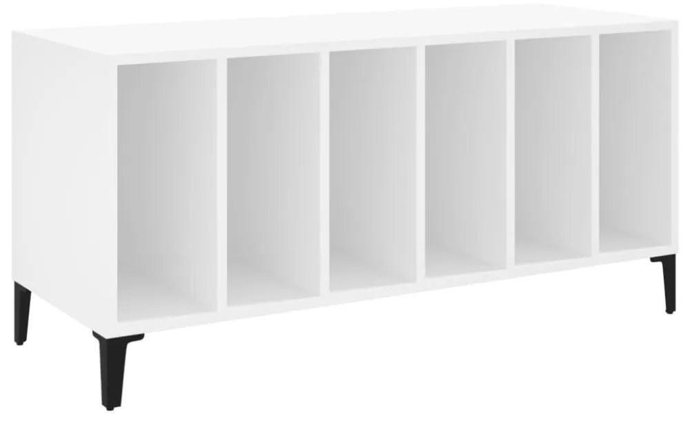 fehér szerelt fa hanglemezszekrény 100 x 38 x 48 cm