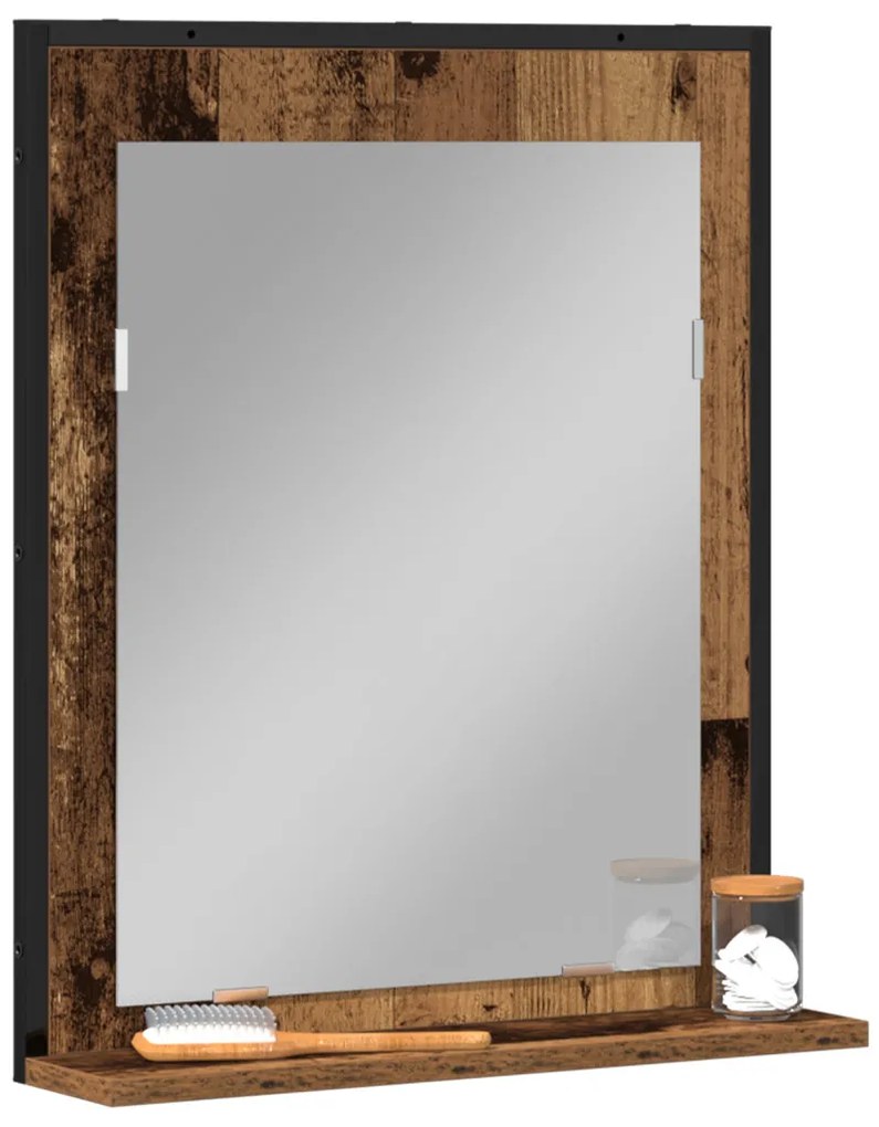 Fürdőszobai Tükör Régi Fa 50x12x60 cm Műszaki Fa