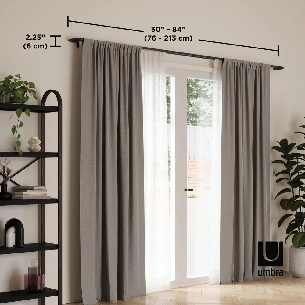 Acél bővíthető dupla függönykarnis 76 - 213 cm Twilight – Umbra