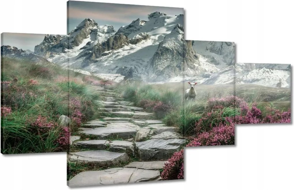 Festmények 130x80 Hegyi kilátás Tájkép Köd