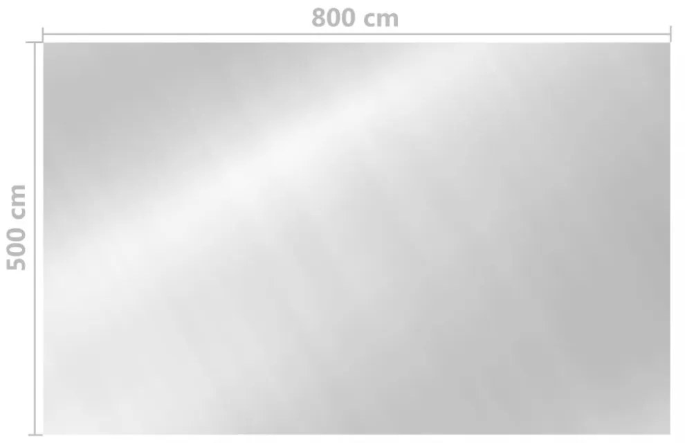 ezüstszínű négyszögletes PE medencetakaró 800 x 500 cm