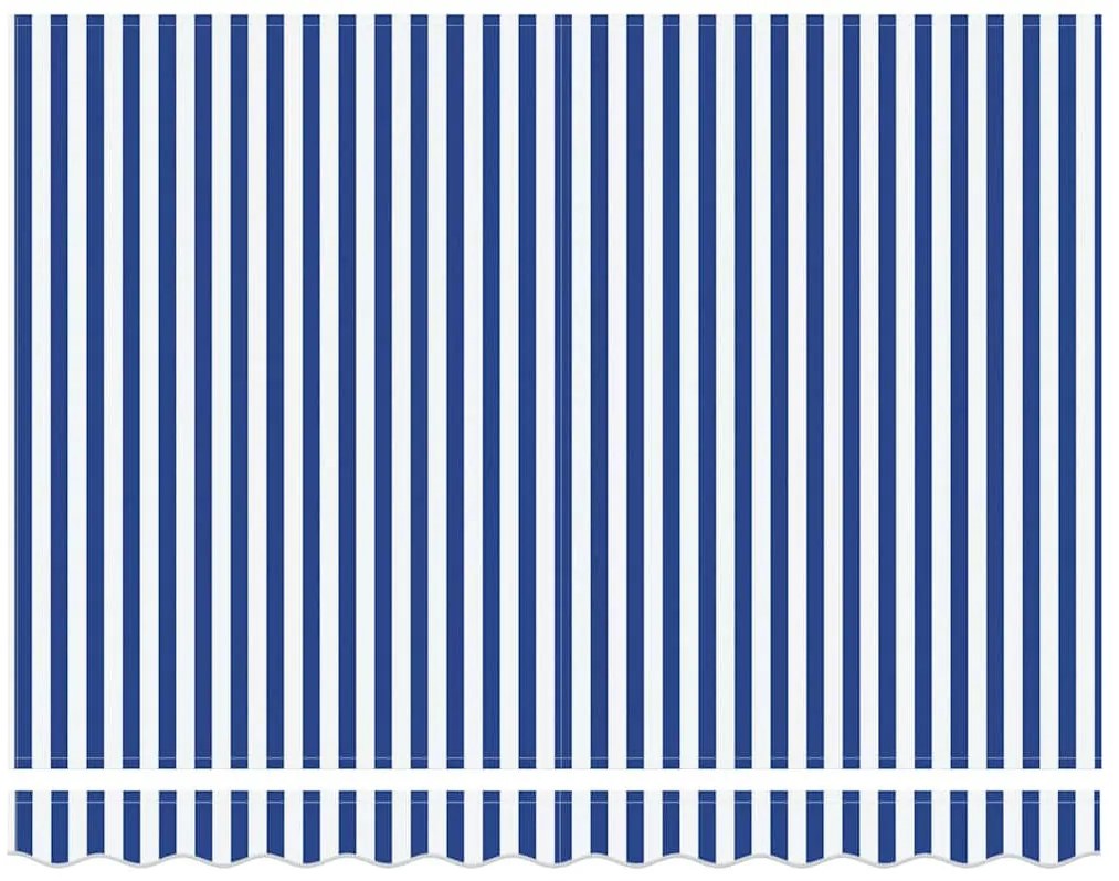 Behúzható napellenző Kék és fehér 300 x 250 cm szövet