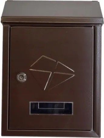 Postaláda Ek barna Gjm acél levéltartó 2 kulcs