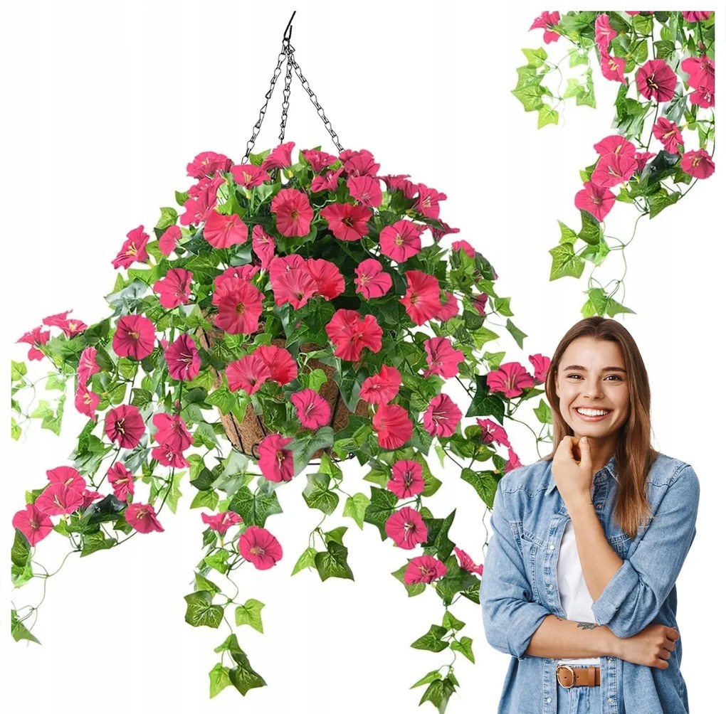 Szörfözés Mesterséges Muskátli, Mint Élő Mesterséges Virágok Az Erkélyen Kúszónövények