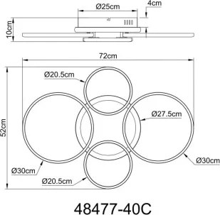 GLOBO 48477-40C ALVIS Modern LED Mennyezeti Lámpa IP20