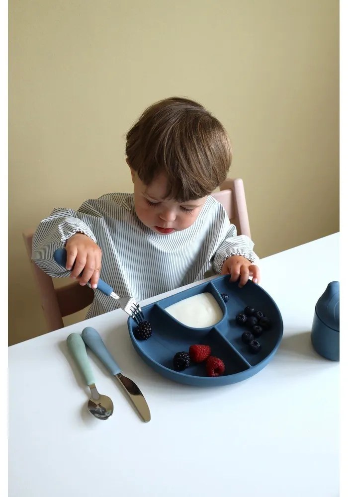 Zöld-kék szilikon gyerek evőeszköz szett 3 db-os Ocean Mix – Cam Cam Copenhagen