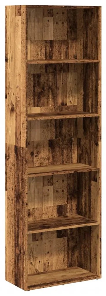 antik fa színű szerelt fa könyvespolc 60 x 30 x 189 cm