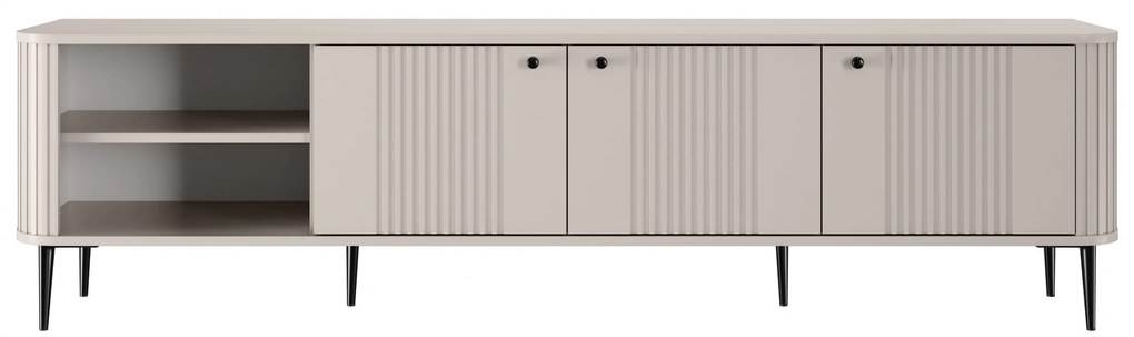 Vesper 3D TV-szekrény 187 cm - kasmír / fekete színű lábak