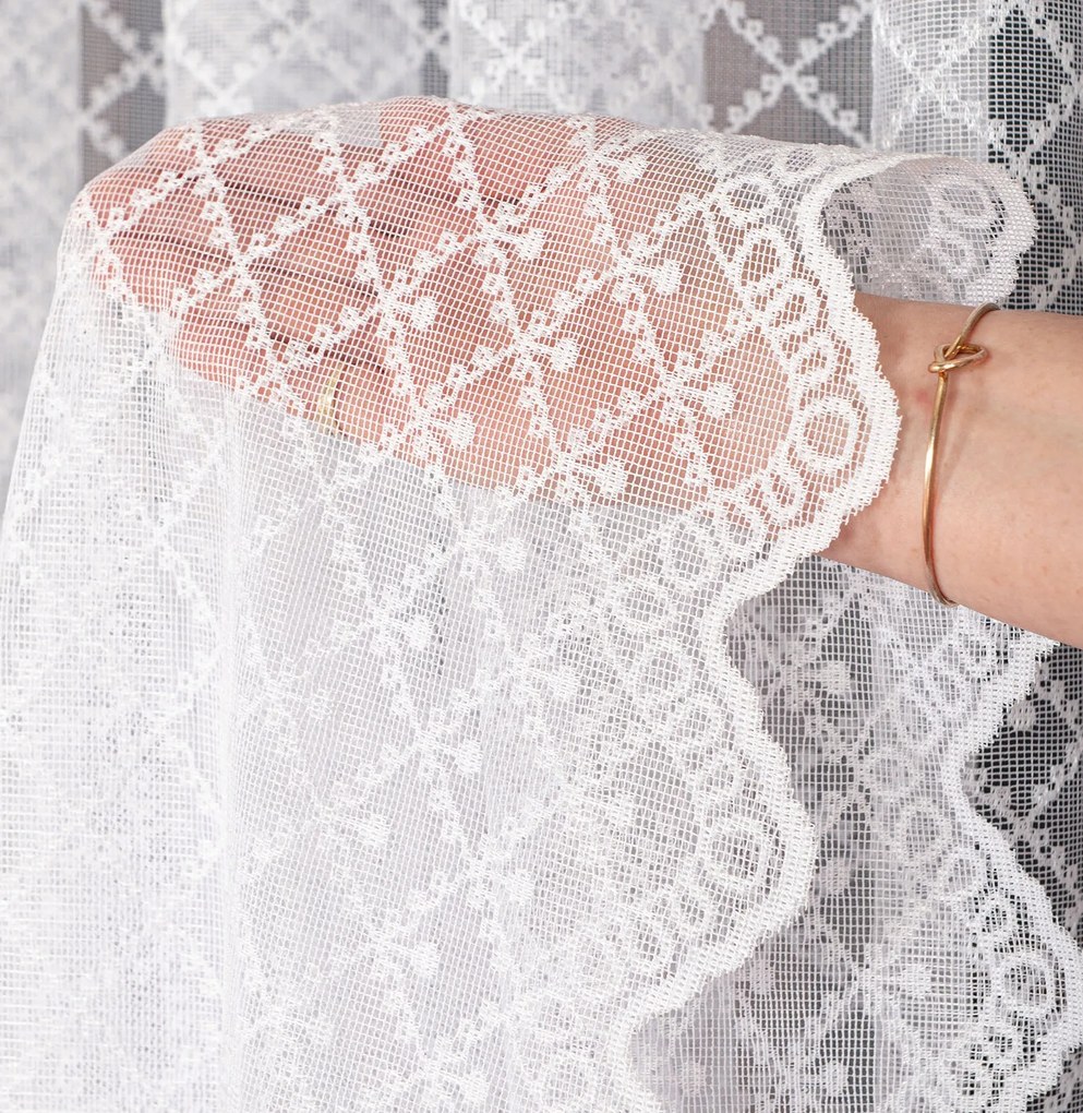 Mg Jacquard Függöny 13101 Fehér 500x250cm Kész Szalaggal M