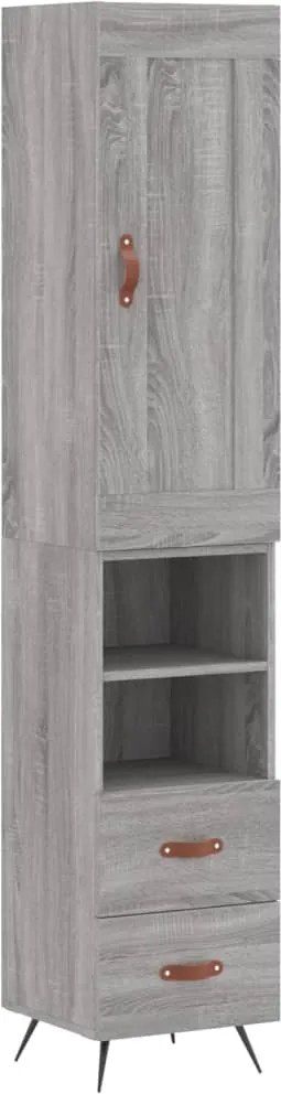 vidaXL szürke sonoma szerelt fa magasszekrény 34,5 x 34 x 180 cm